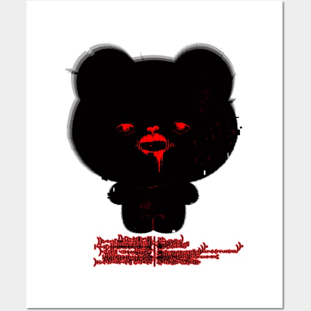 HALLOWEEN Creepy cute bear with blood Wall Art by KUKUL